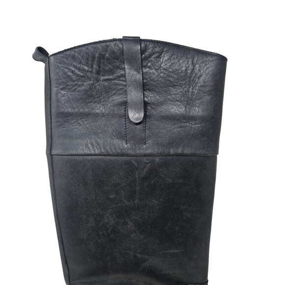 GOLDEN GOOSE Tall Leather Boots Clamp Heel Black Women's 38 US 7, 7.5 Equestrian - Picture 3 of 16